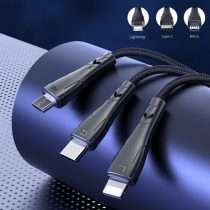کابل سه سر مک دودو Mcdodo CA-6960 3 In 1 USB Data Cable توان 15 وات طول 1.2 متر (کالا پلمپ کمپانی، اصل و اورجینال، ضمانت اصالت و سلامت به همراه گارانتی تعویض + 6 ماه گارانتی تعویض)