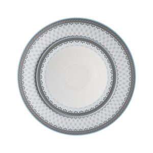 ویلیج آبی 28 پارچه (شش نفره) از پیکره‌ی زیبای ایتالیا اف چینی زرین