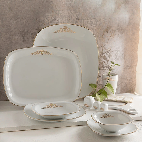 کویین 27 پارچه (شش نفره) چینی زرین - Image 2