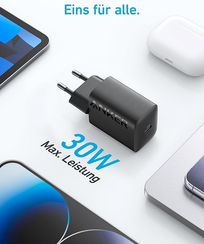 شارژر دیواری 30W انکر مدل Anker A2640(دارای گارانتی تعویض، پلمپ کمپانی و 100% اورجینال به همراه ضمانت اصالت و سلامت کالا) - Image 2