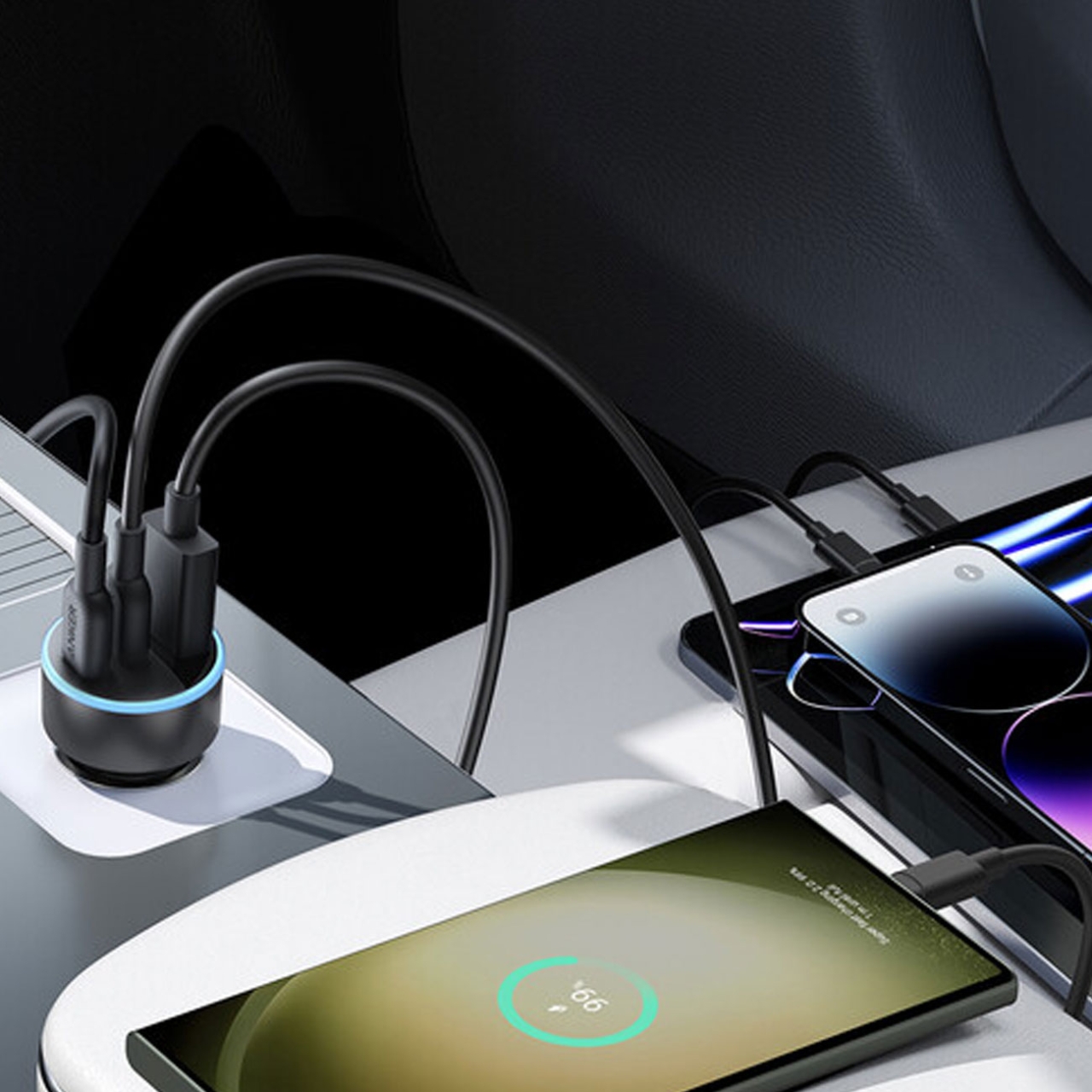 "شارژر فندکی خودرو انکر مدل Anker A2736 توان 67W سه پورت (دارای گارانتی تعویض، پلمپ کمپانی و 100% اورجینال به همراه ضمانت اصالت و سلامت کالا) - Image 4